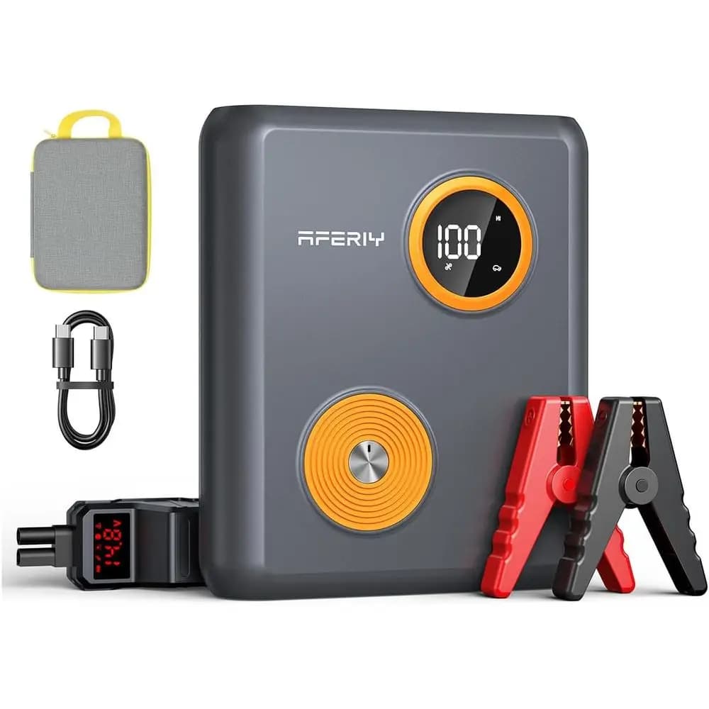 Avviatore di Emergenza a Ioni di Sodio 2000A, 27500mAh, Booster Batteria Auto 12V con Ricarica Rapida PD 60W, Porte USB, Display LCD, Torcia a 3 LED