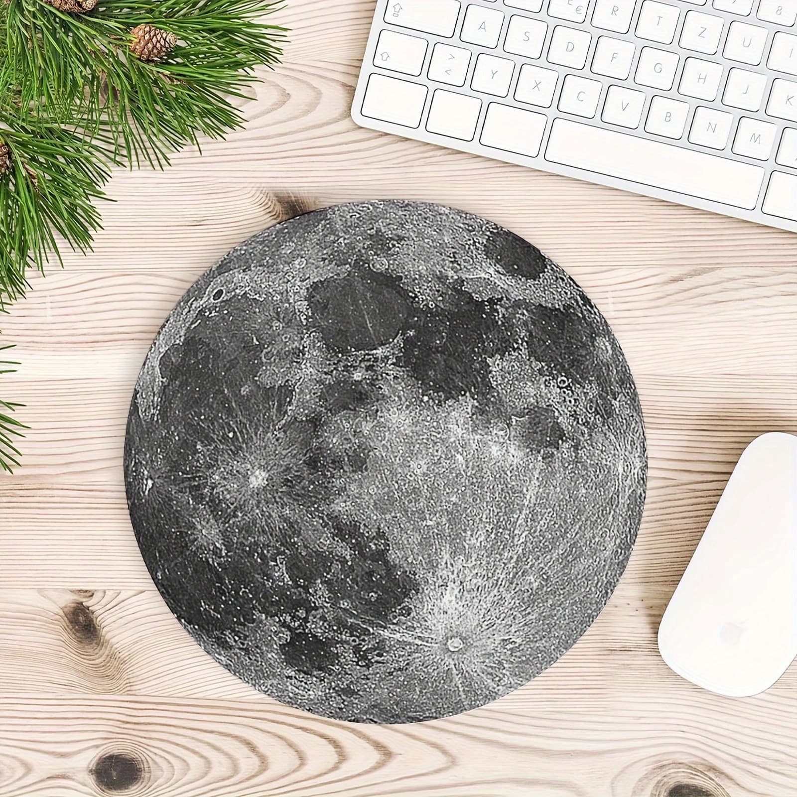Moon Design Game mouse pad non-slip circular office accessories natural rubber mat коврик для мыши سجادة مانجا لون ابيض و اسود