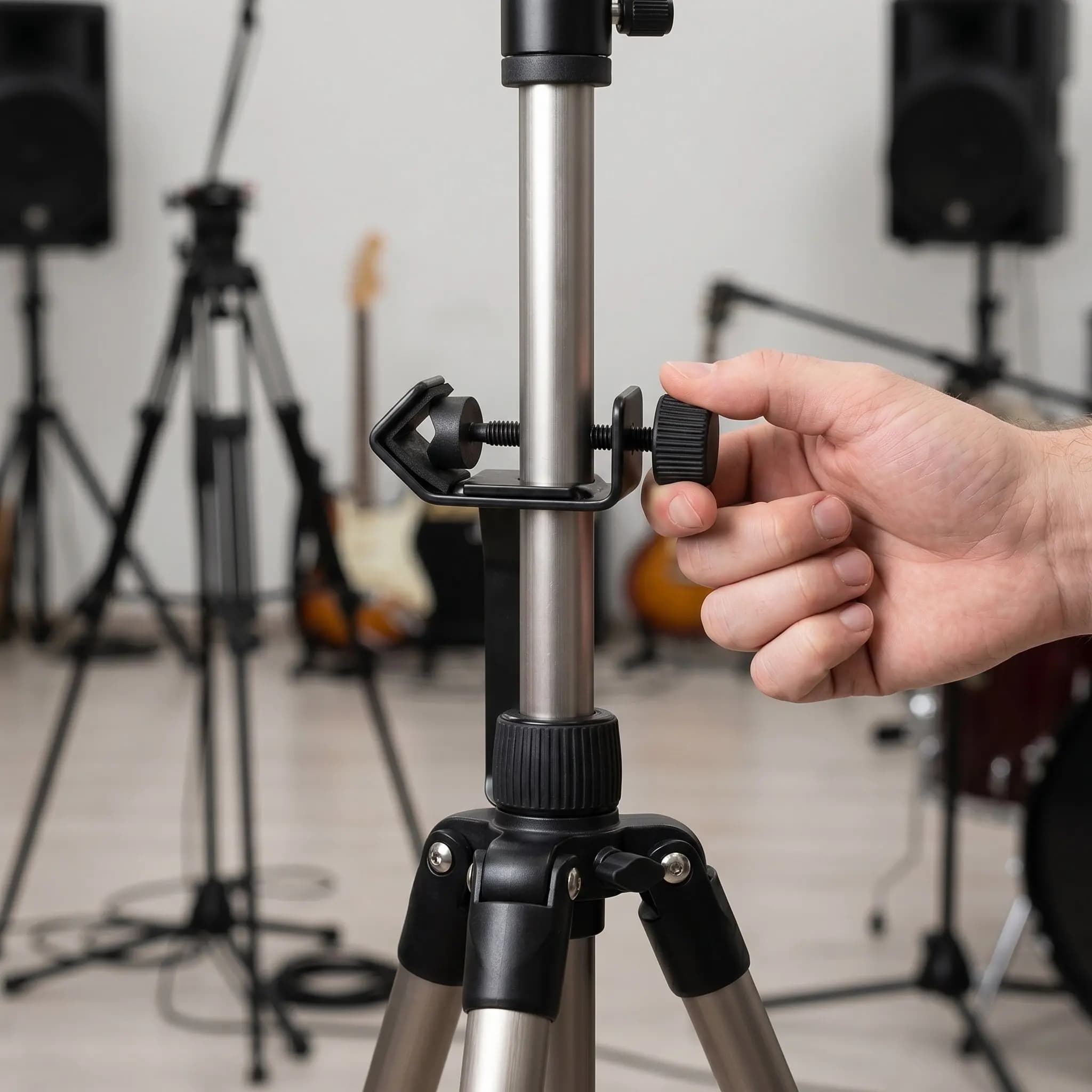 Adjustable Clamp-on Headphone Hanger for Mic Music Stands Fit Up to 2 Inch Tubes Headphone Holder Cable Organizer