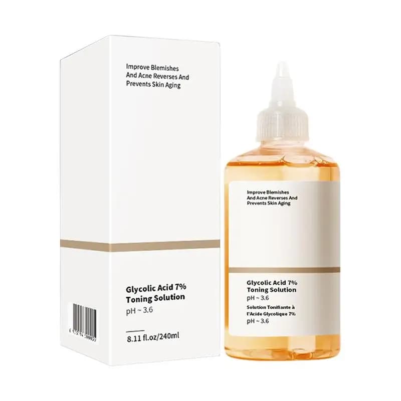Rimuovere l'acne Dissolvenza Acne Acido glicolico 7% Toner Rimozione dell'acne a bocca chiusa Idratante per la pelle Previene l'invecchiamento della pelle Essenza di acido di frutta