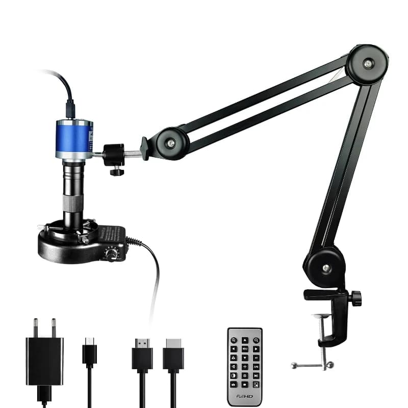 Industrial 4K HD Microscope 150X Magnification High-Distance Foldable Stand Mobile Phone Repair Microscope Digital Microscope