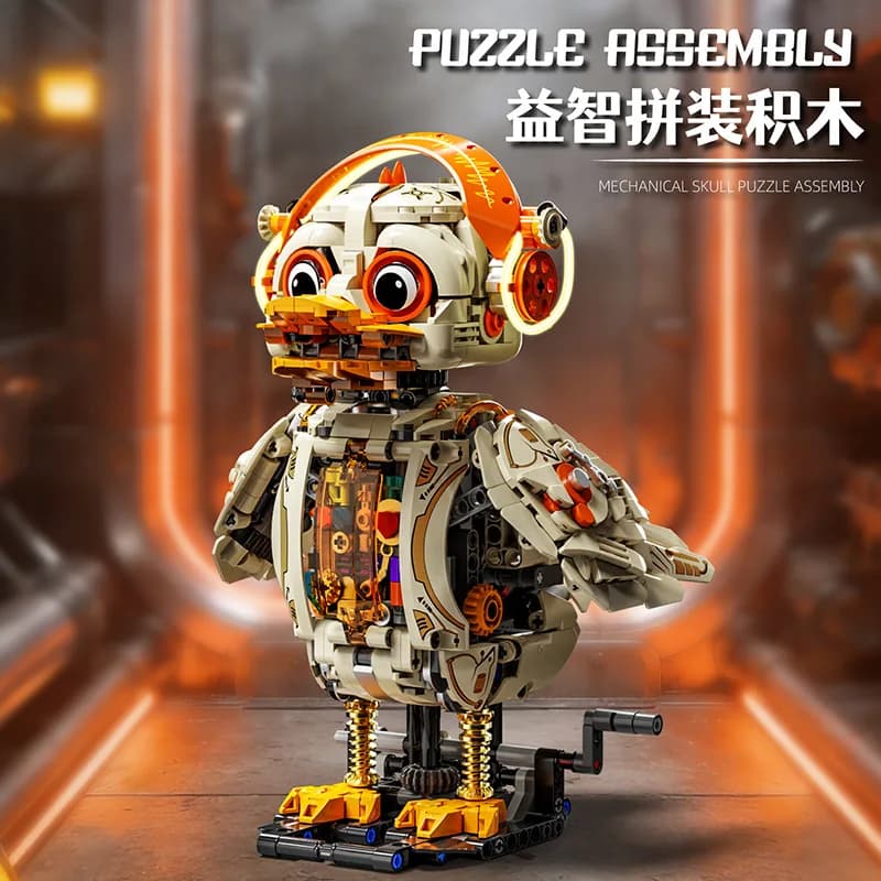Giocattolo Creativo di Costruzioni Robotiche a Forma di Animale, Anatra Meccanica Statica con LED, Mattoncini DIY, Giocattoli Educativi per Bambini, Regalo di Compleanno per Ragazzi