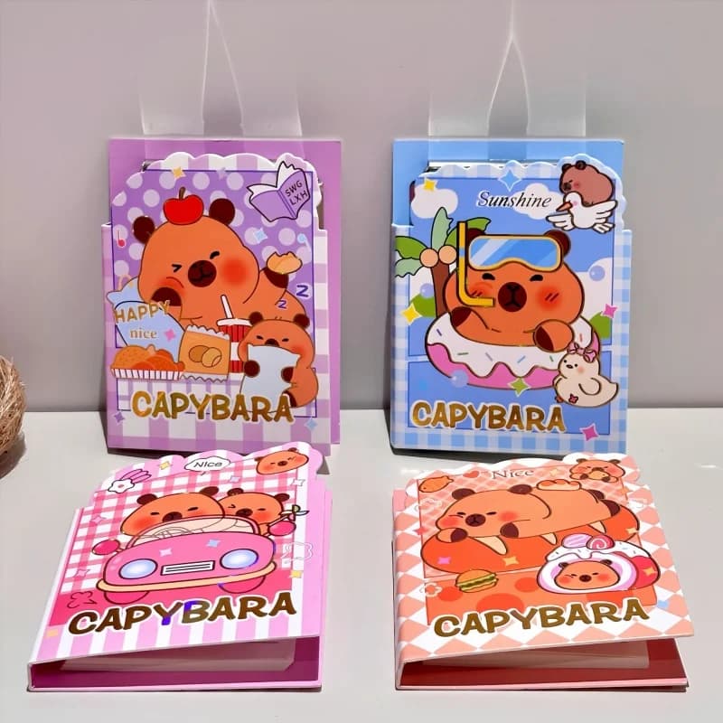 8/24pc KAWAII CAPYBARA CLIP MEMO carino portatile per appunti agenda agenda cartoleria regalo per la scuola
