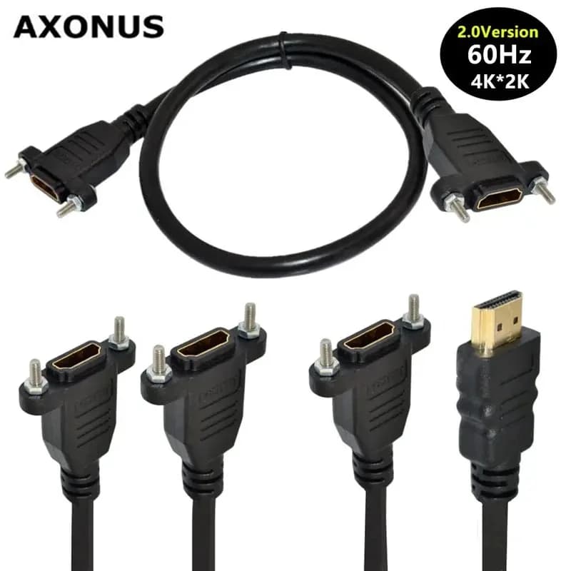 4K * 24 male-female high definition extension cable HDMI compatible with panel cable with screw hole version 2.0 60HZ