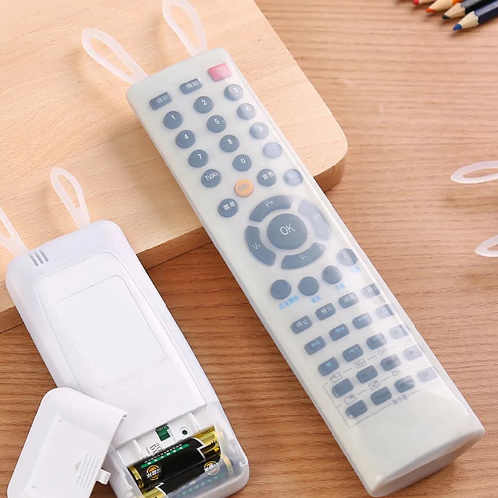 Cover in Silicone a Forma di Orecchie di Coniglio per Telecomando, Custodia Protettiva Trasparente Impermeabile per Telecomandi TV e Condizionatori