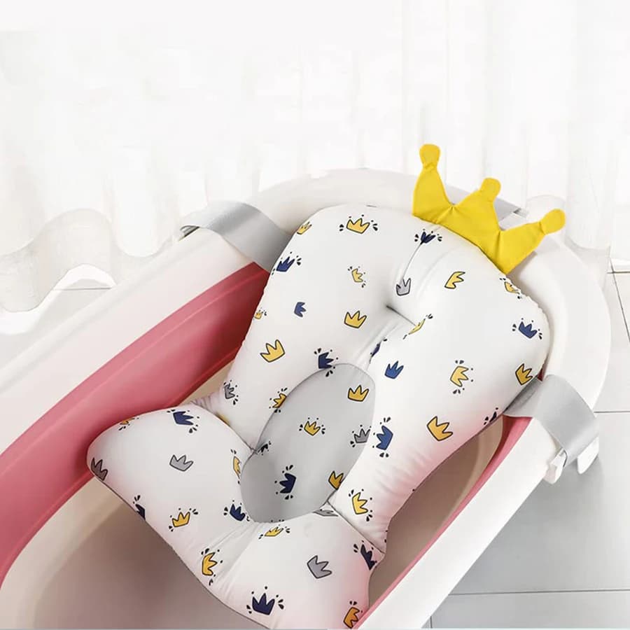Cuscino Galleggiante Regolabile per il Bagno del Neonato, Supporto Pieghevole per il Bagnetto, Tappetino di Sicurezza per l'Acqua