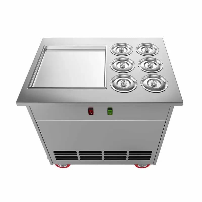 Commercial Flat Pan Roll Fried Ice Cream Machine Automatic Ice Cream Rolls Machine Thailand Fry Rolls Ice Cream