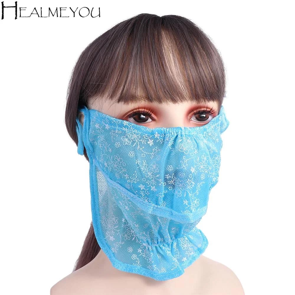 Sciarpa Copricollo da Ciclismo per Donna, Protezione Solare, per Escursionismo e Sport all'Aperto, con Ganci per Orecchie, Copriviso, Sciarpa per il Collo, Maschera in Seta Ghiacciata