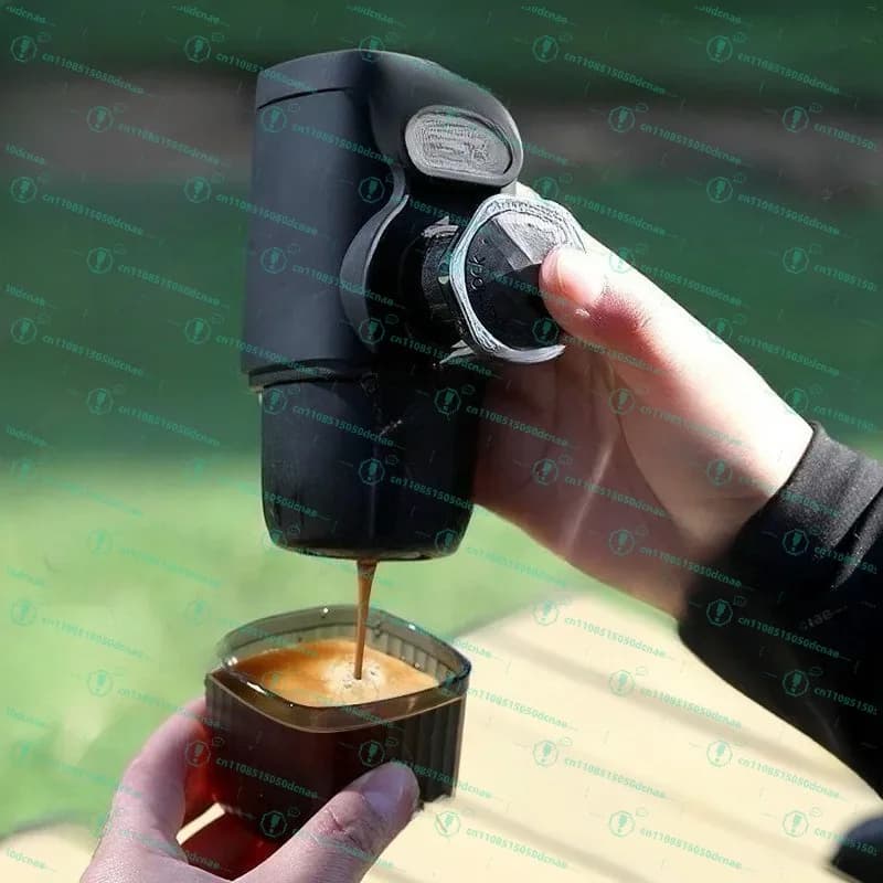 Portable Manual Espresso Machine, Compact Italian Capsule Brewer for Travel, Camping, Home & Office Use