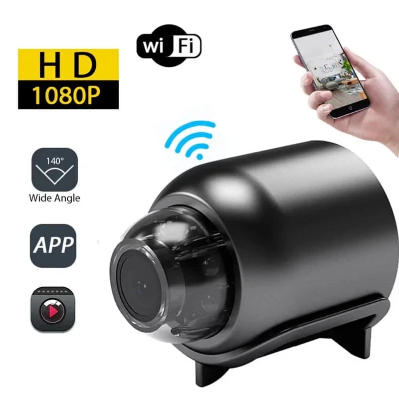 Telecamera WiFi Mini X5 HD 1080P con Rilevatore di Suono per Casa e Ufficio, Monitor per Bambini con Visione Notturna e Angolo di 140 Gradi