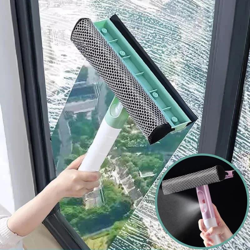 Tergicristallo Detergente per vetri per specchio da bagno Spazzola per pulizia vetri per auto con raschietto spray Spazzola per finestre Strumenti per la pulizia della casa