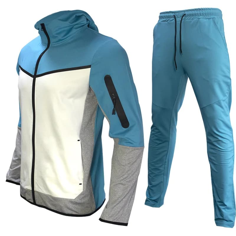 Completo Sportivo Casual da Uomo Primavera-Autunno, Giacca a Maniche Lunghe e Pantaloni, Outfit Comodo per Giovani, Set Senza Marca