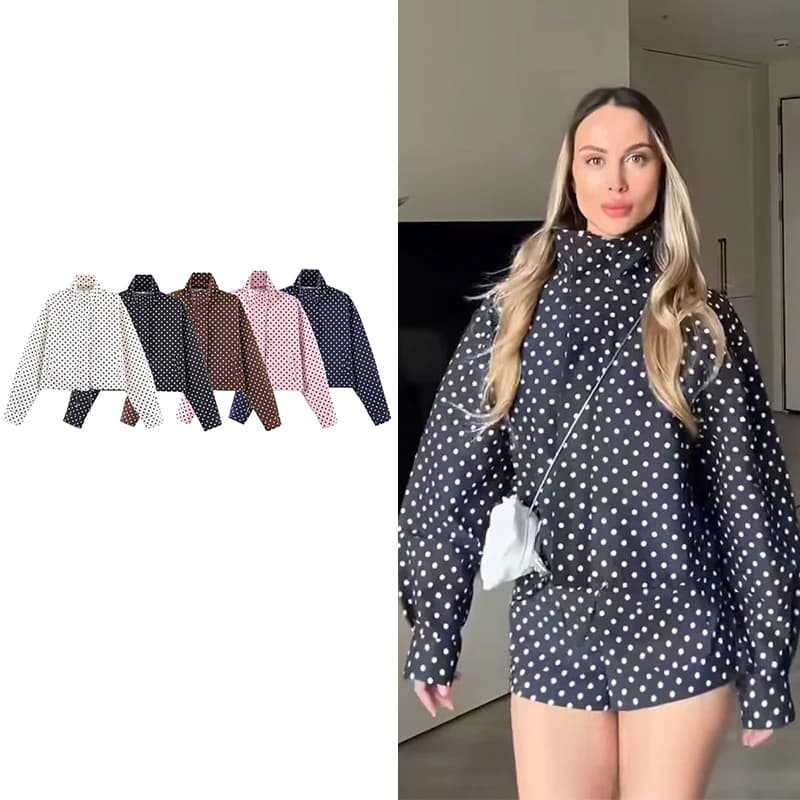 Giacche e Cappotti Donna Primavera 2026 Nuova Moda Stampa a Pois Elegante Giacca Primaverile Stile Street Chic Cappotti Caldi da Donna per le Vacanze