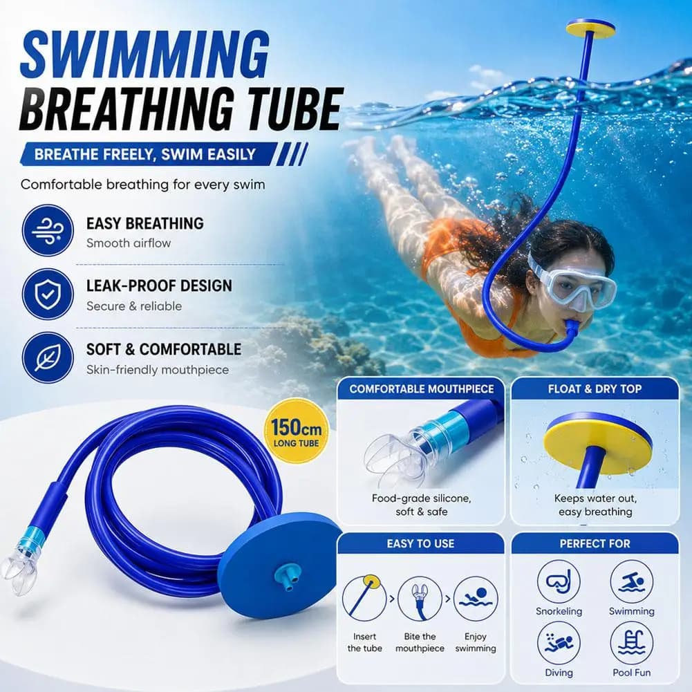1Pc 3M Snorkel Breathing Tube For Swimming Training Anti-choke Diving Snorkel Adult Underwater Breathing Equipment