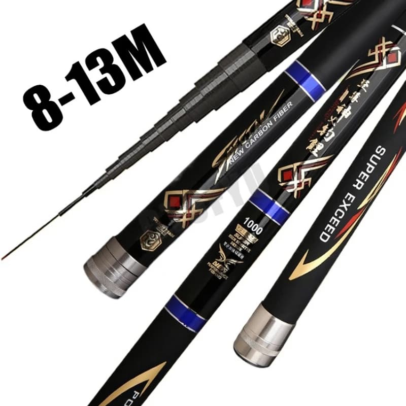 8M-13M Canna da pesca telescopica in fibra di carbonio con canna da pesca ultra lunga Canna da pesca portatile Tenkara Kit completo Canna da pesca Tutte le acque