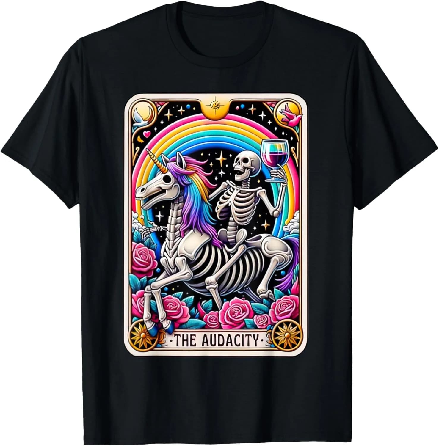 T-shirt sardonica con scheletro e carte dei Tarocchi - The Audacity Funny