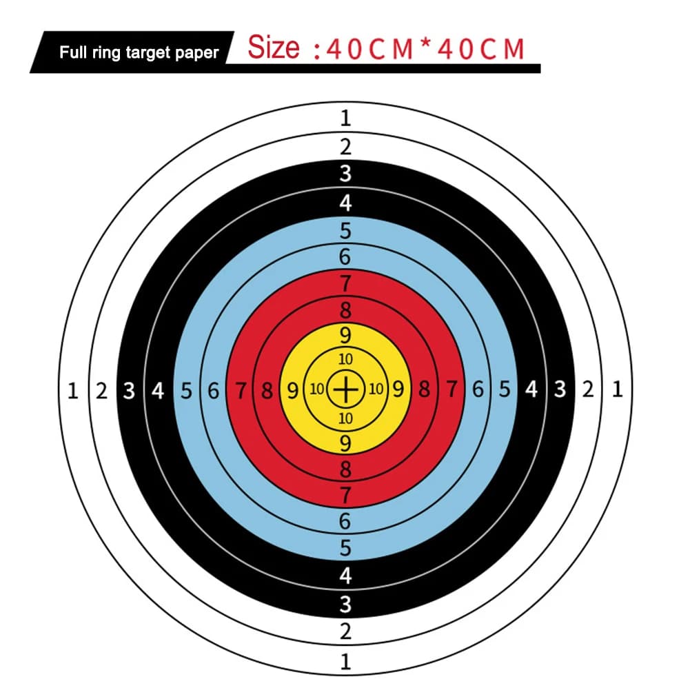 10/50Pc 40x40cm Paper Shooting Range Targets Bullseye Archery Practice Training Bow Arrow Darts Papers Hunting Shoot Accessories