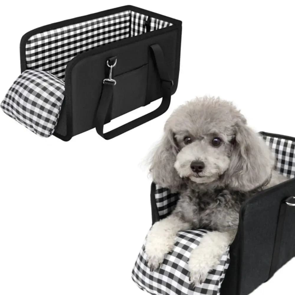 Cuscino Morbido Universale Antiscivolo per Sedile Auto per Cani con Cintura di Sicurezza Interna e Rialzo, Ideale per Viaggi su Strada