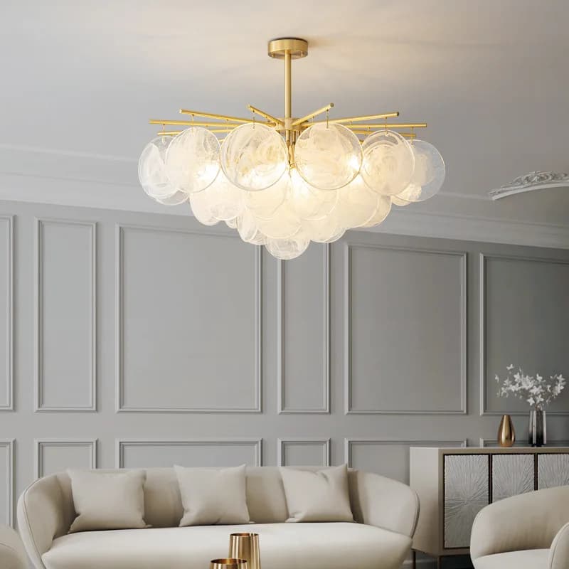 French Hanging Pendant Light Internet Famous Lighting Creative Restaurant Master Bedroom Wind Chime Crystal Pendant Light