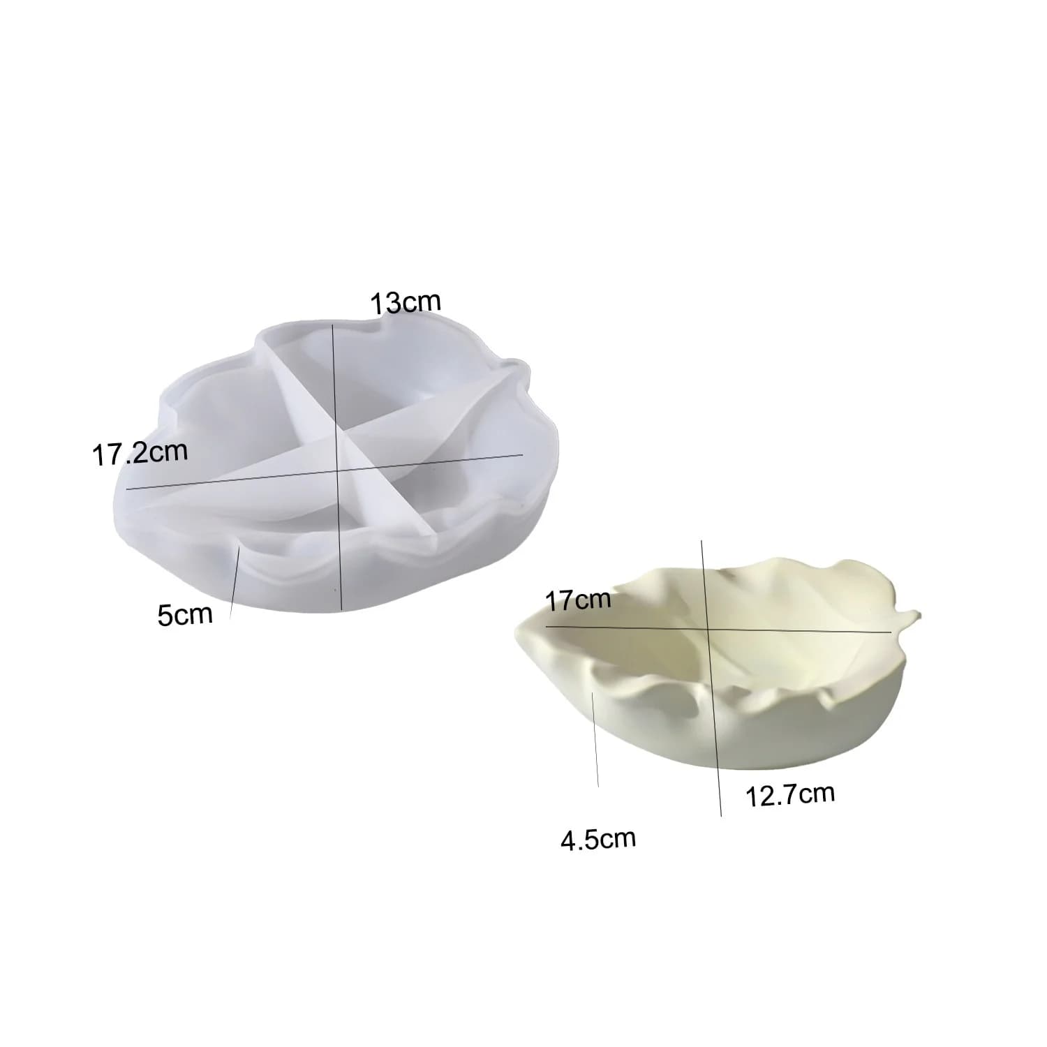Stampo in silicone per resina epossidica fai da te, stampo per ciotola a forma di foglia, stampo per piatto portafrutta in gesso, stampo per decorazioni domestiche fatte a mano