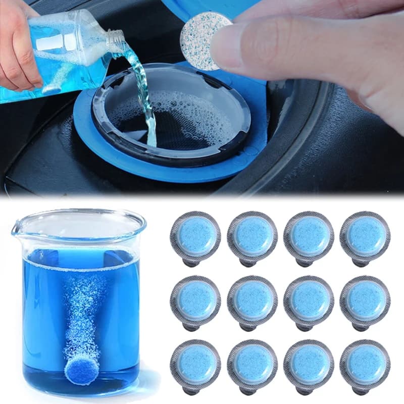 Compresse effervescenti per acqua In vetro per autoveicoli tergicristallo solido per tutti gli usi ultra-concentrato per veicoli Deconfouling In estate