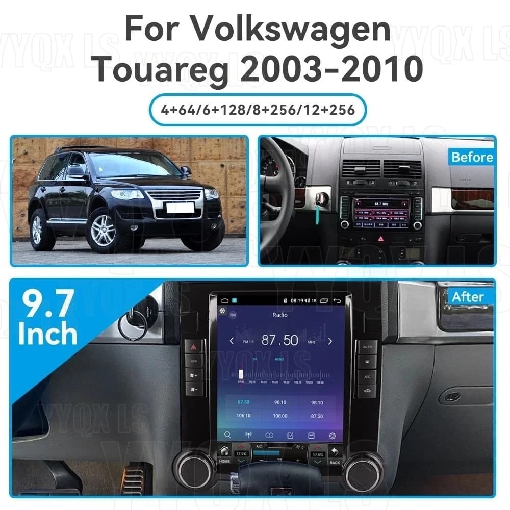 Per Volkswagen Touareg 2003-2010: Autoradio Multimediale con GPS, Navigatore, Ricevitore Stereo, Carplay Verticale, Android Auto e DSP