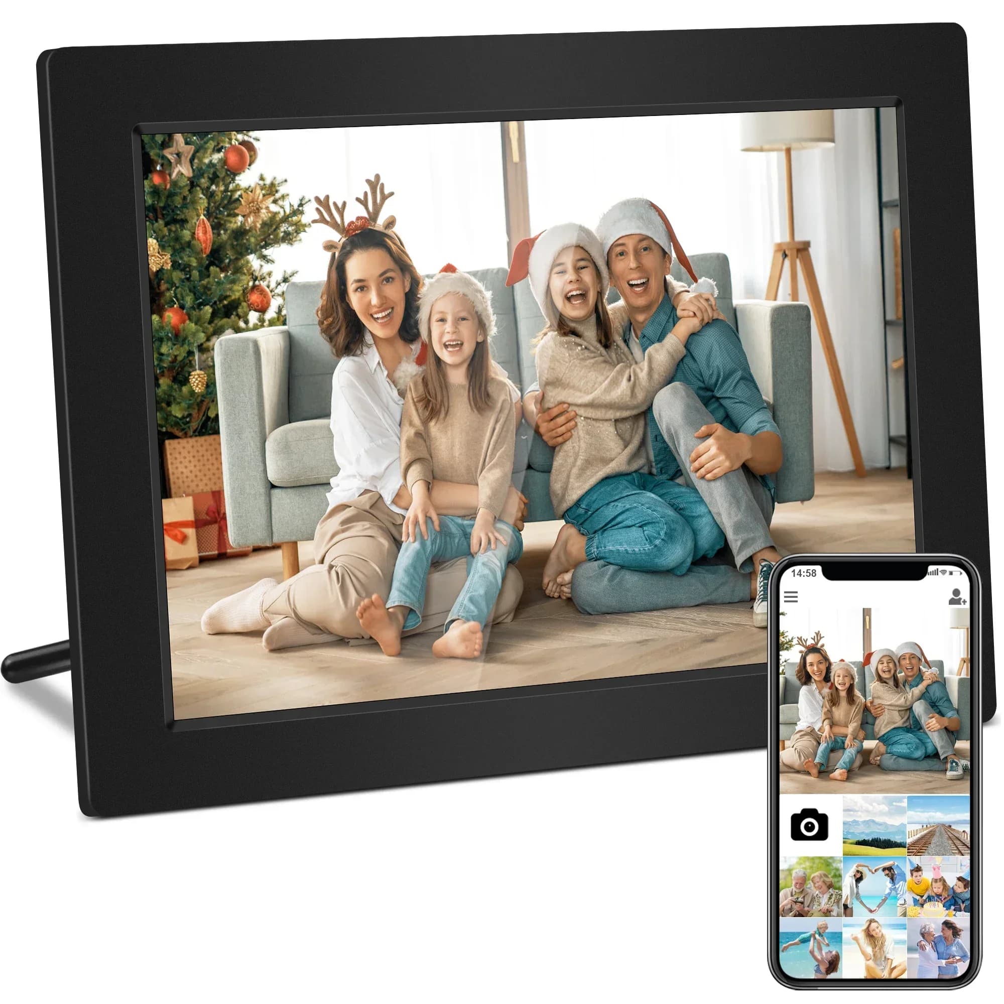 Cornice digitale WiFi Cloud da 202510 pollici Foto da qualsiasi luogo Cornice per foto digitale con display touch screen con 32 GB regalo per Fa