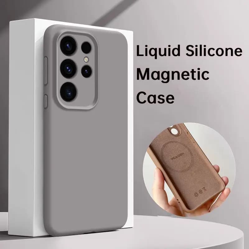 Custodia Originale in Silicone Opaco per Magsafe per Samsung S26 S25 S24 S23 S22 Plus Ultra A56 A16 A55 A54, Cover Magnetica Antiurto