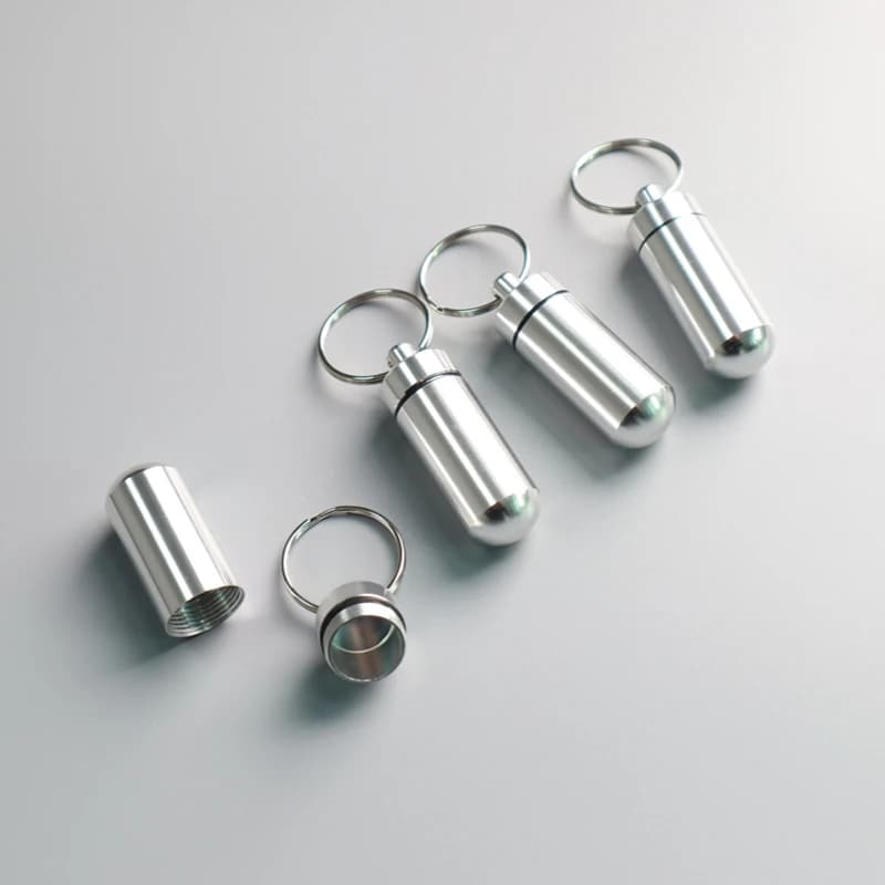 Mini Portable Folders Waterproof Aluminum Cases Tablets Bottle Medicine Vitamin Fish Oils Container Storage Organizer