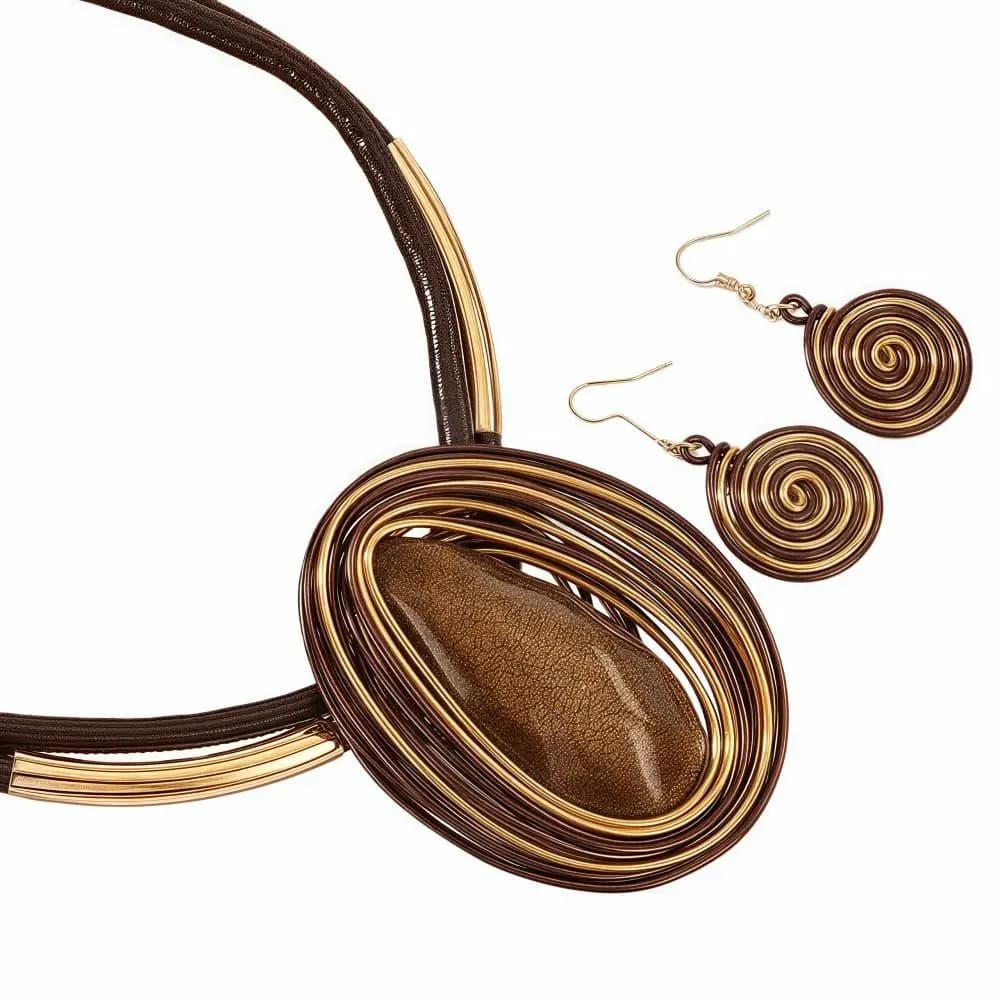 Water Drop Earrings Set Resin Gems Handmade Braided Jewelry Set Aluminum Wire Lightweight Earring Combo Women's Accessories
