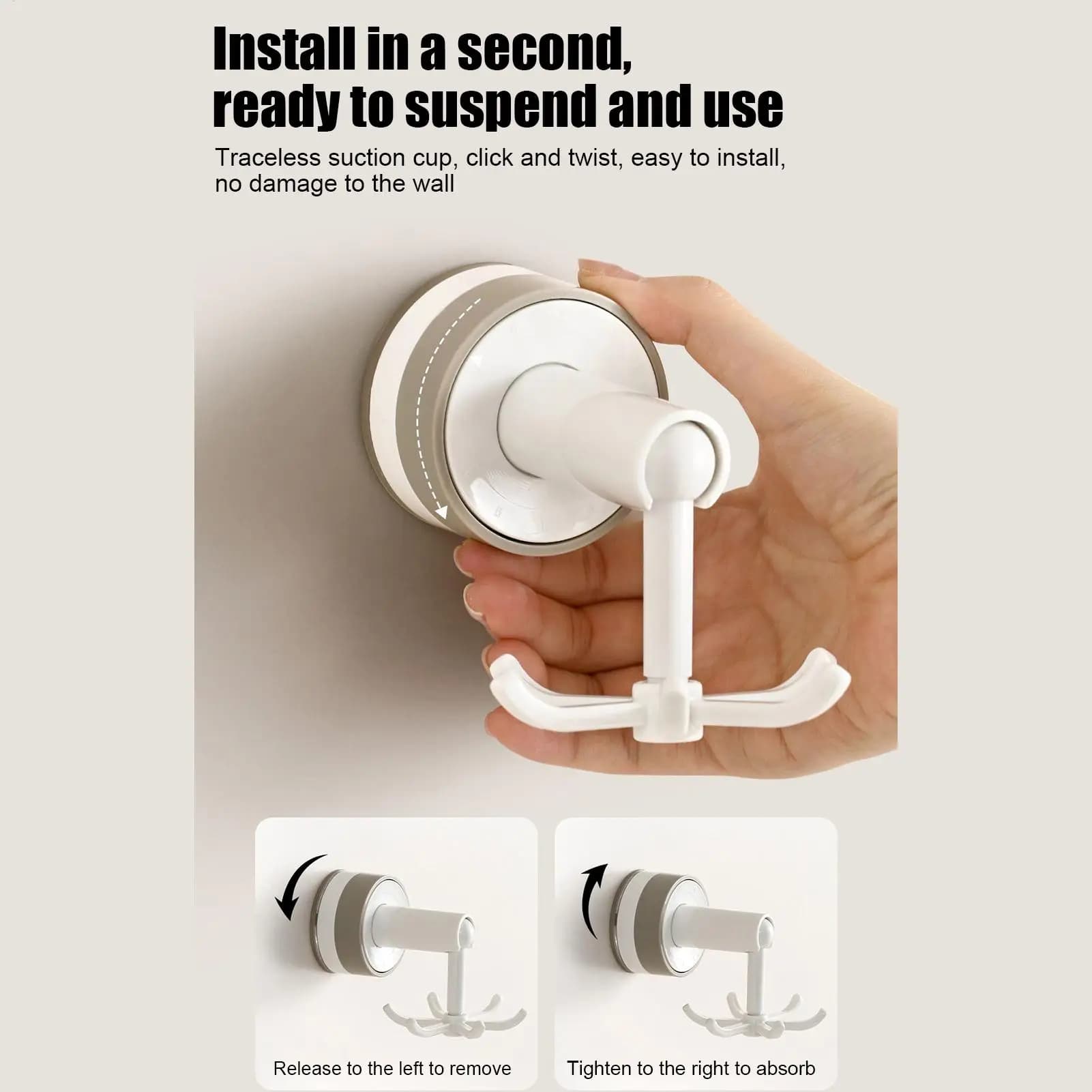 Ganci appendi asciugamani per bagno, girevoli a 360 gradi con ventosa, organizer a 6 artigli per appendere asciugamani, cappotti, per camera da letto, ufficio, uomo e donna