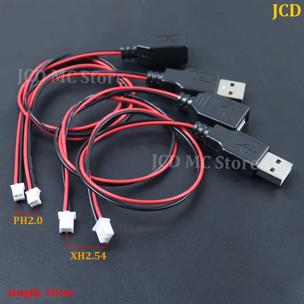 Connettore USB Tipo A Maschio e Femmina a 2 Poli con Cavo Terminale XH2.54/PH2.0-2P, Kit Fai-da-Te per Presa USB Tipo-A