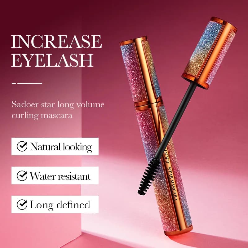 SADOER 4D Mascara Makeup Black Eyelash Extension Thick Length Mascara 4D Waterproof Silk Curl Fiber Lash Cosmetic Mascara