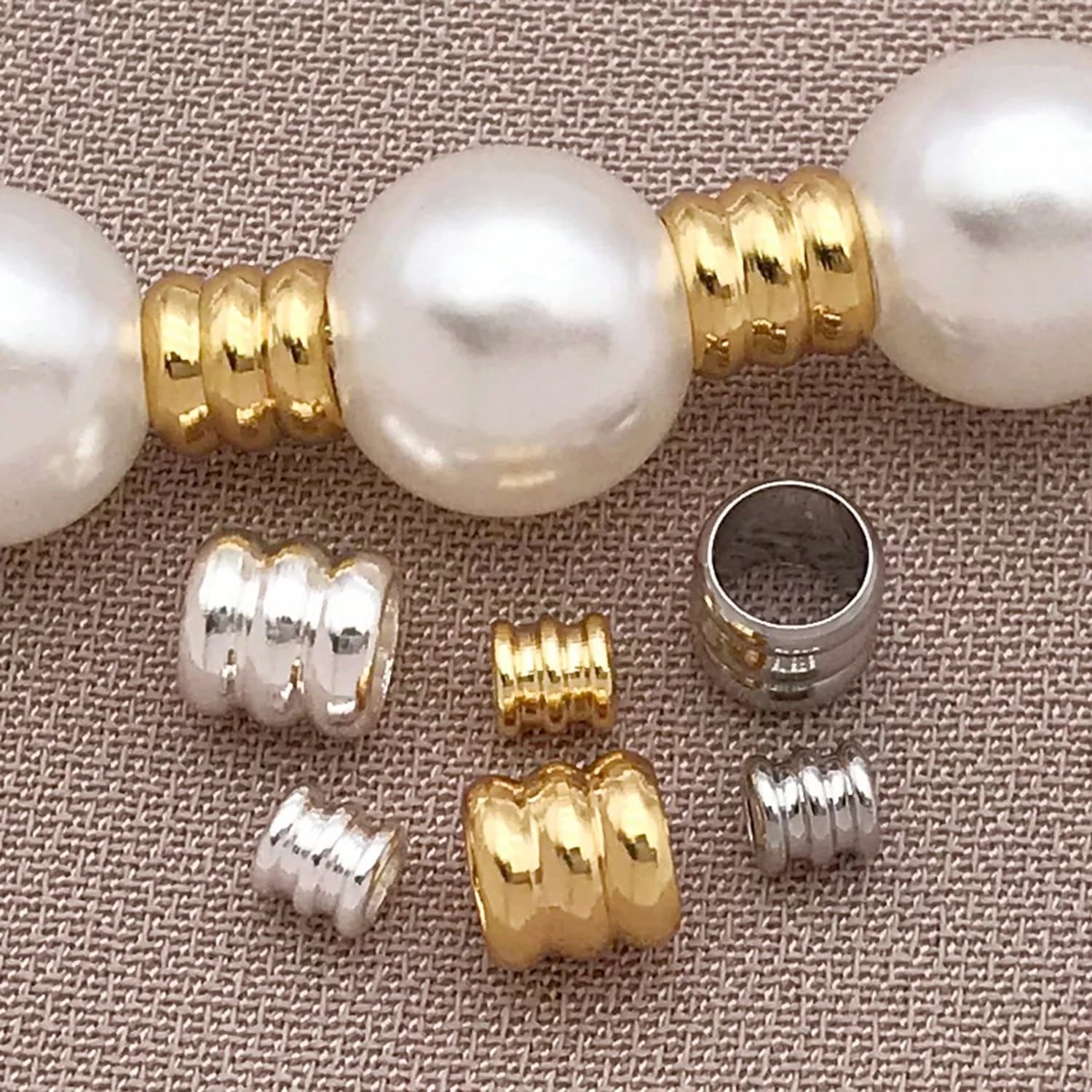 4-8mm in acciaio inossidabile tripla sfera collana di perline orecchini accessori di gioielli fatti a mano fai da te corde di perline perline sfuse perline distanziatrici