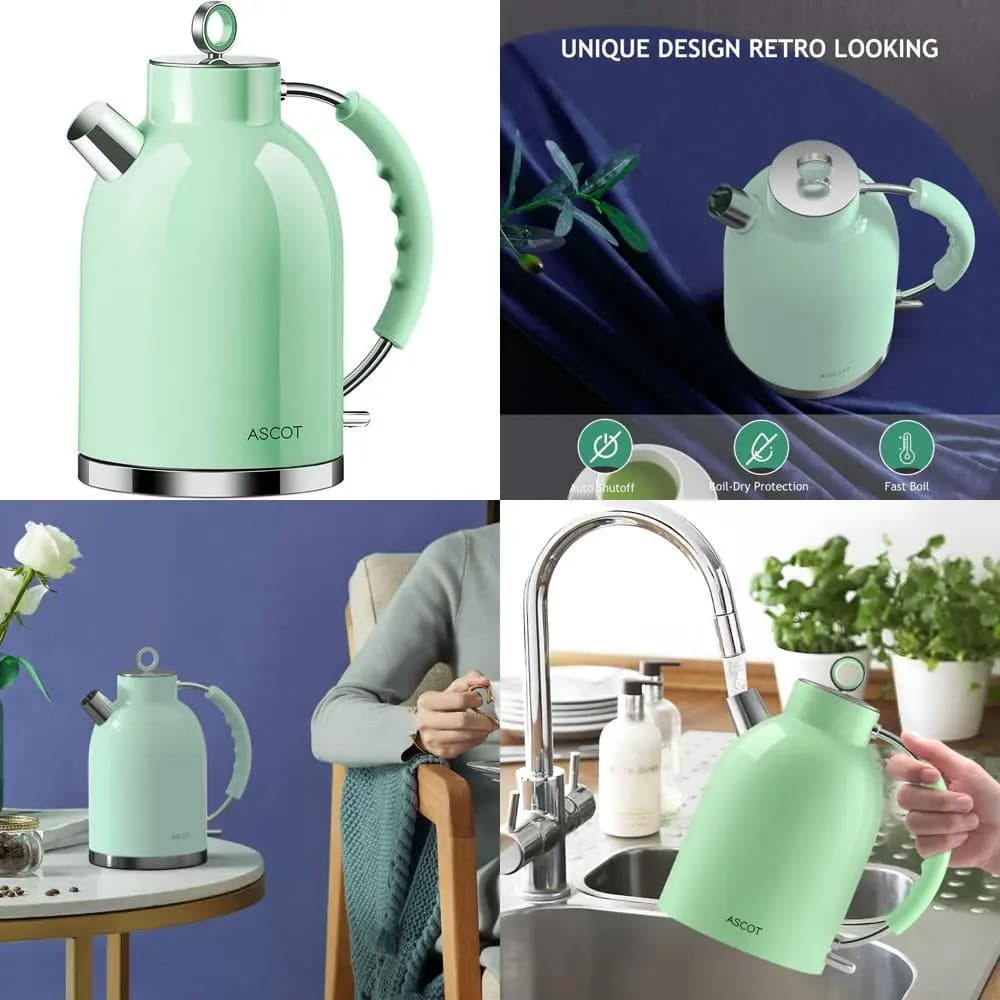 1.5 litre quick boiling stainless steel electric kettle with automatic shutdown and boiling protection