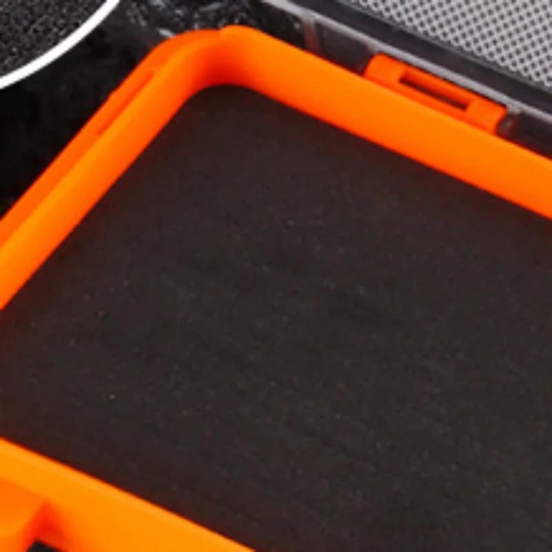 Fishing bait box with sponge padding, airtight closure, portable, waterproof, leakproof, fishing accessories