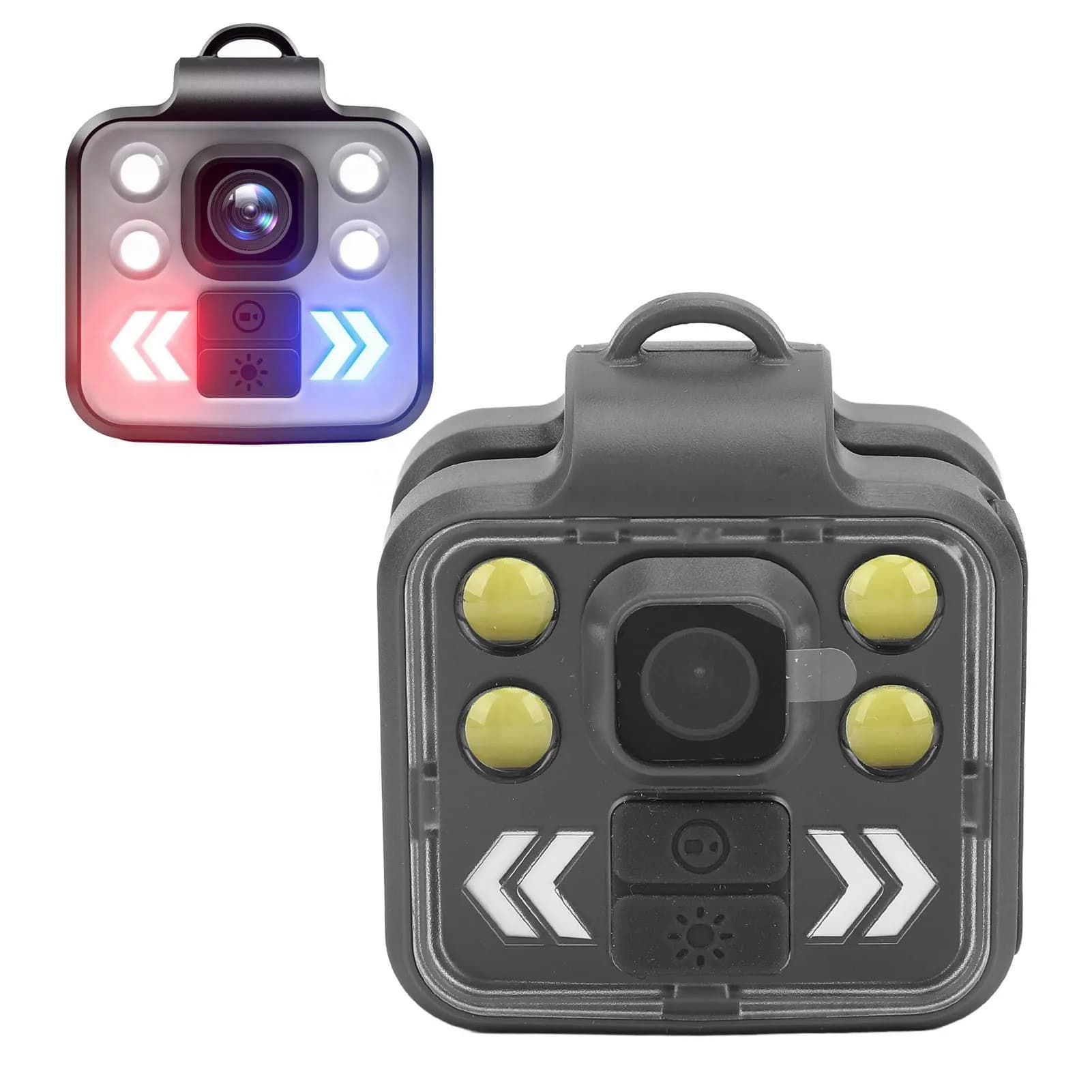 Videocamera Sportiva Indossabile 1080P con Visione Notturna, Registratore Video Portatile, Torcia e Lampada Frontale Impermeabile