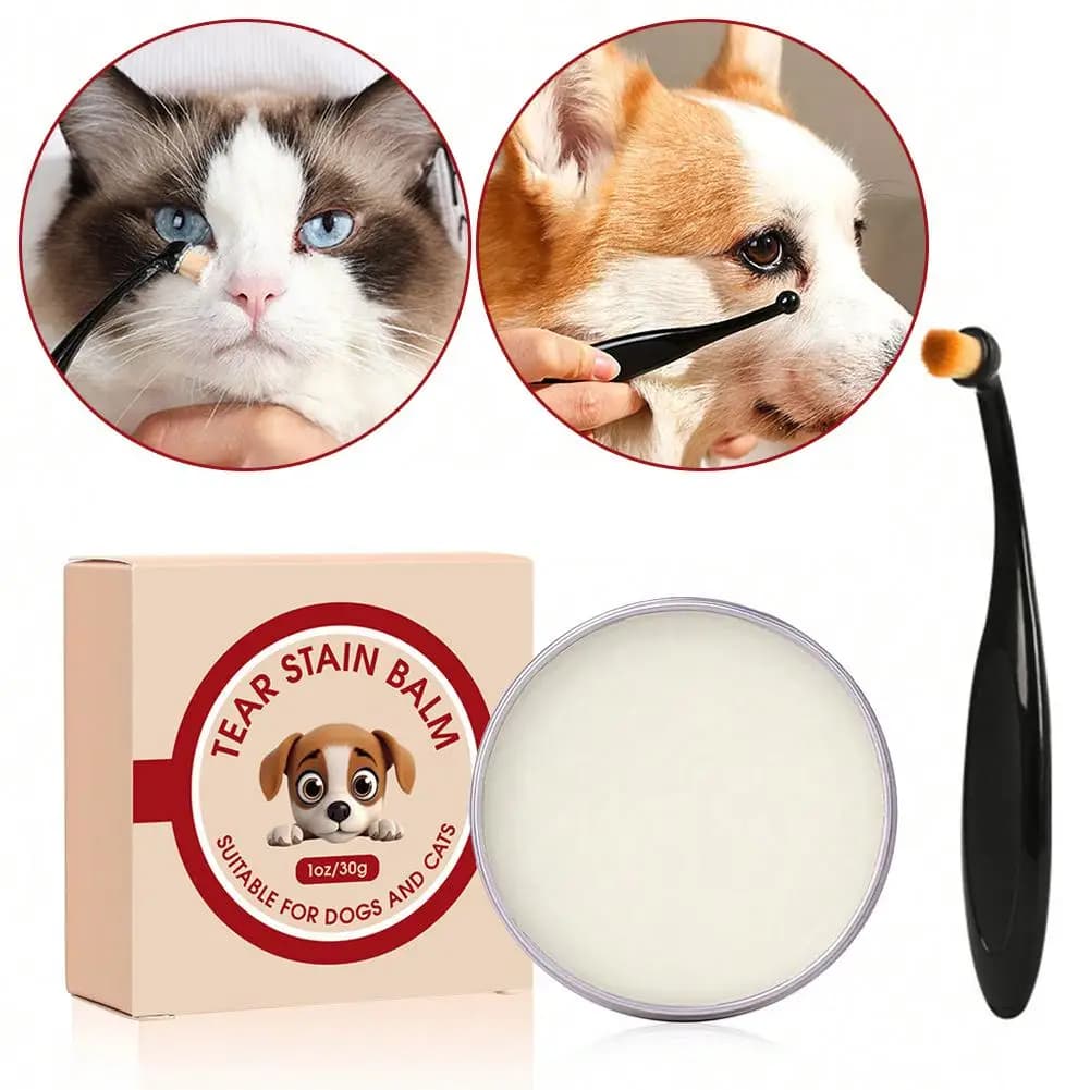 Crema Detergente per Ghiandole Lacrimali per Animali Domestici, Lenisce la Pelle, Isola le Lacrime, Previene la Pigmentazione, Balsamo Universale per Macchie Lacrimali di Cani e Gatti