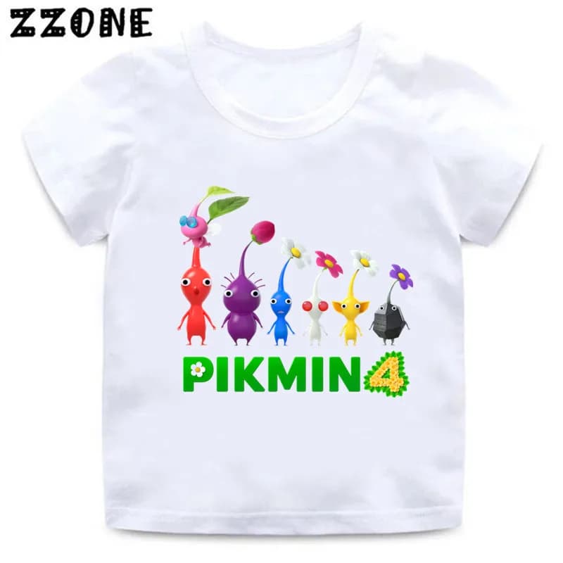 Vendita calda videogioco Pikmin 4 stampa T-shirt per bambini Cartoon neonate vestiti ragazzi estate Casual T shirt bambini top, HKP5868