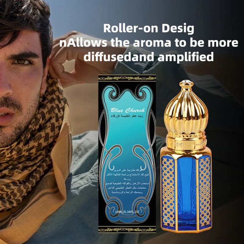 Profumo legnoso mediorientale da uomo, Blue Church in flacone contagocce da 10ml, fragranza araba a lunga durata