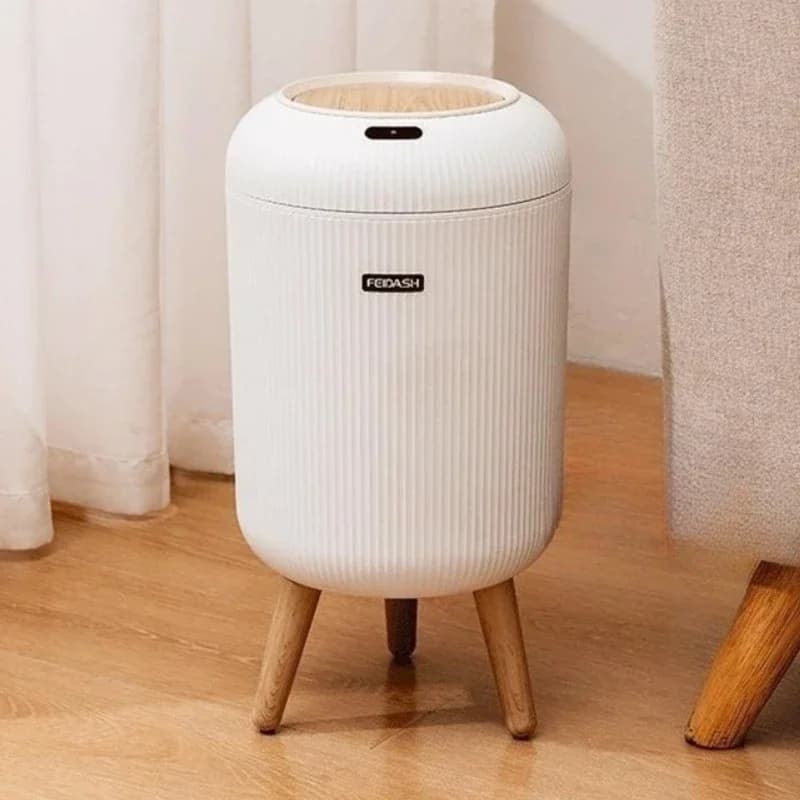 Automatic Sensor Waste Bin Household Bathroom Kitchen Trash Can with Lid Anti Odor Movable Litter Bin Luxury Simple Wastebasket