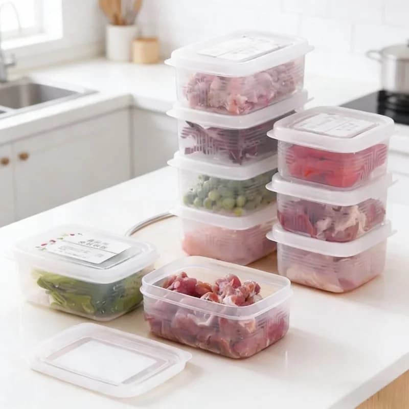 Contenitore Portatile per Alimenti Congelati e Freschi, Organizer da Cucina per Frigorifero, Contenitore per Frutta e Verdura, Strumento per la Conservazione degli Alimenti