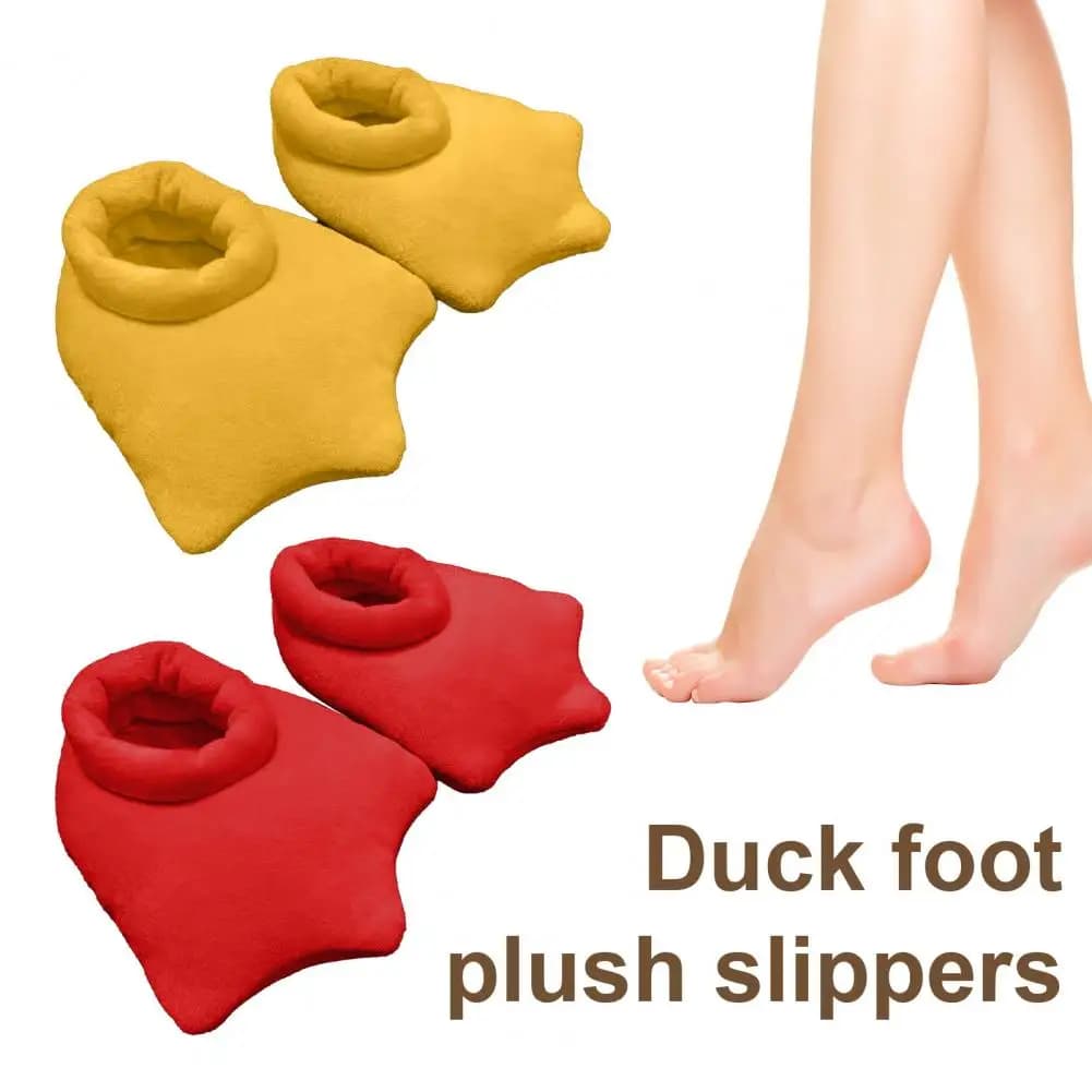 1 paio di piedi d'anatra pantofole di peluche scarpe di cotone unisex del fumetto tenere al caldo suole antiscivolo scarpe da interno ultra morbide per la stagione fredda