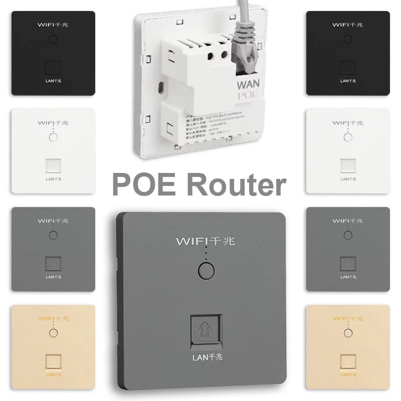 Smart 5G Ethernet Doppia Antenna WIFI POE Router Pannello a muro Presa 4/8/16 Porte Gigabit Switch 1000Mbps Presa Internet