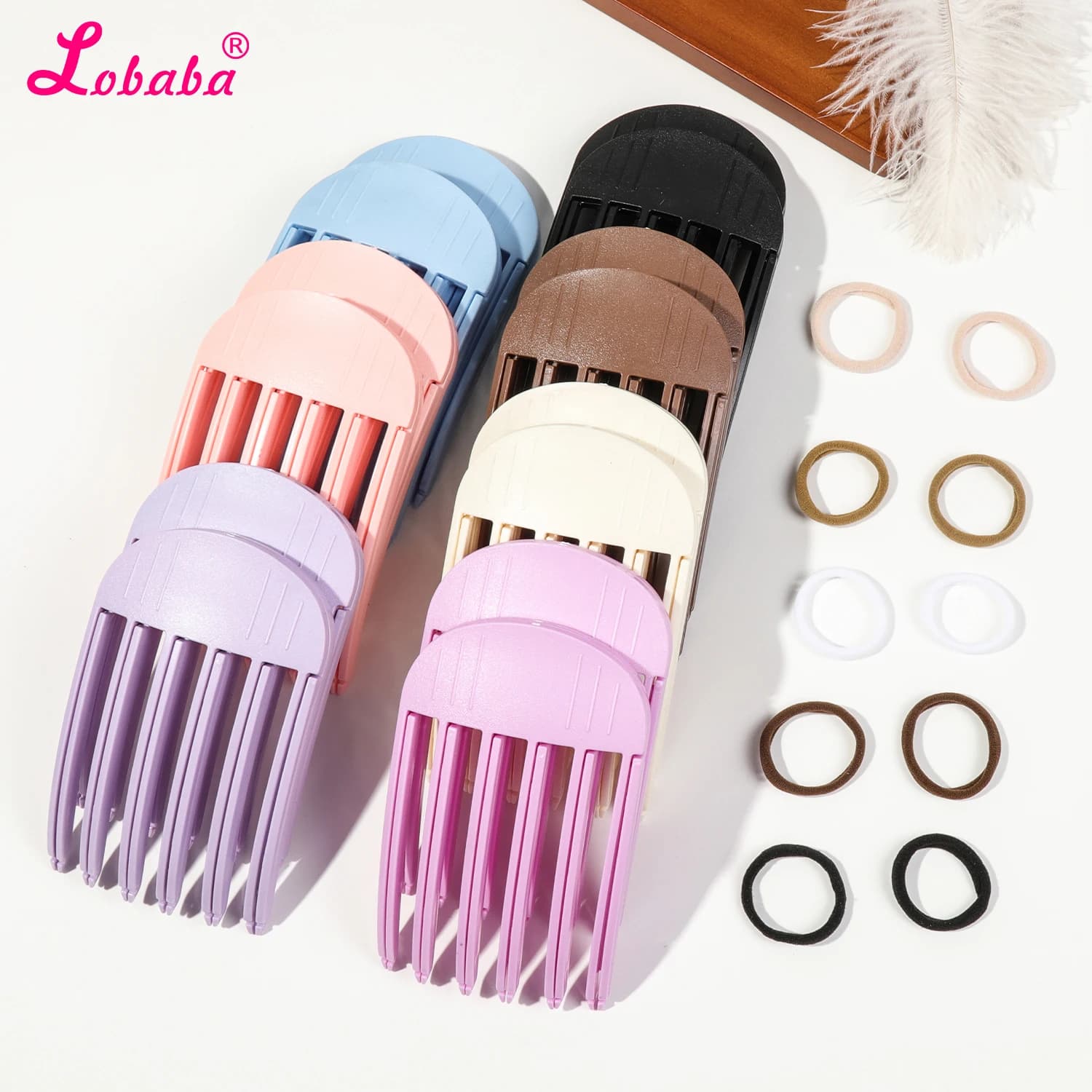 2 clip per artigli per capelli volumizzanti e 10 pezzi di elastici per capelli, accessori per lo styling per tutti i tipi di capelli, clip per sollevamento radice dei capelli senza traccia da donna