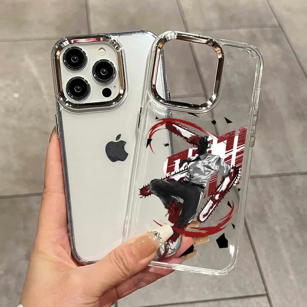 XAXC HD C-Chainsaw-manS Denji MAKIMA Transparent Case For iPhone 11 12 13 14 15 16 17 Air Pro Max Plus Mini Shockproof Cover HD