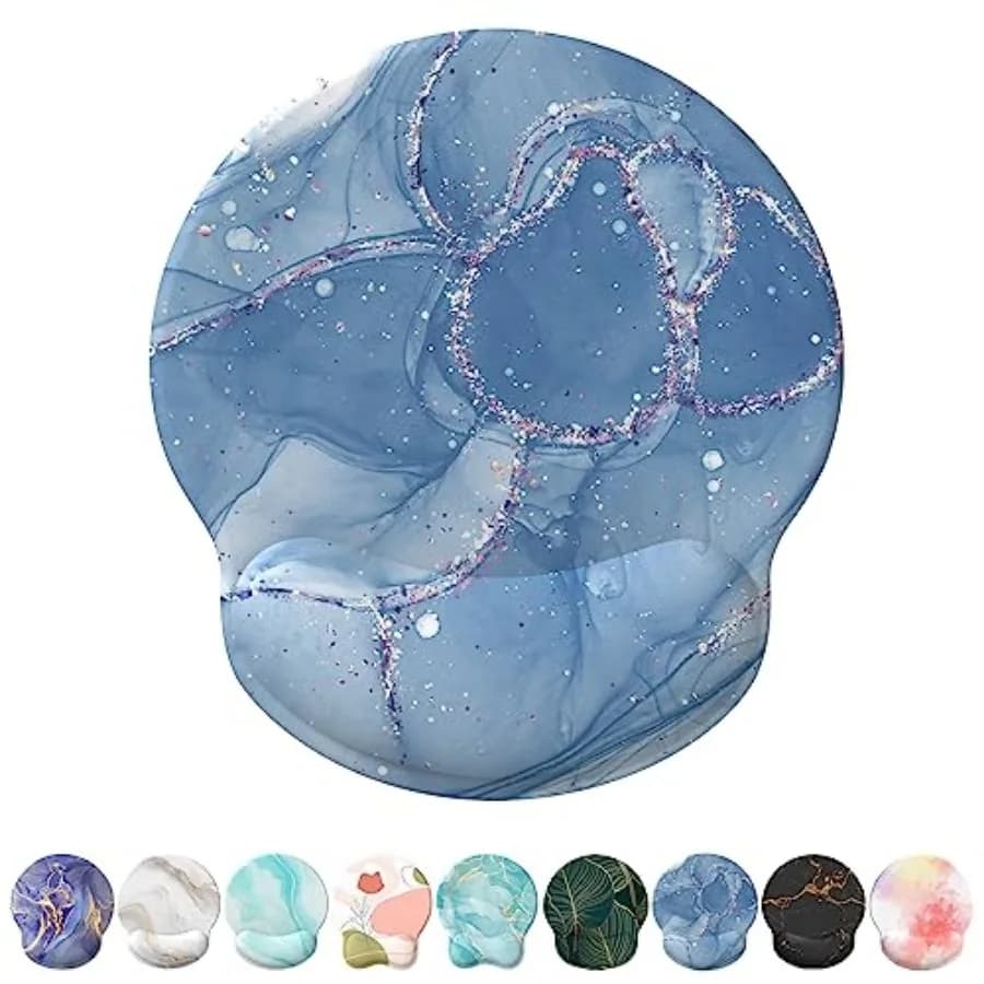 Mouse Pad with Wrist Rest, Comfortable Computer Mousepad with Gel Wrist Support Smooth Surface and Non-Slip PU Base for Pain Re