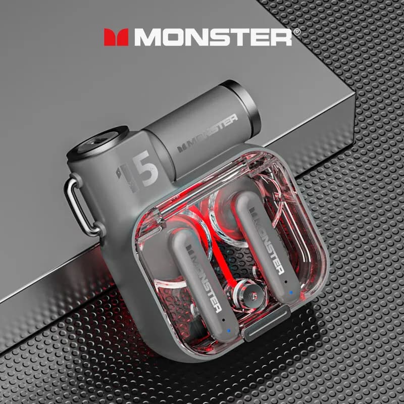 Originale Monster XKT15 Auricolari Bluetooth 5.3 senza fili TWS Auricolari da gioco RGB Flip Cover Design Auricolare Bassa latenza 2023 Nuovo