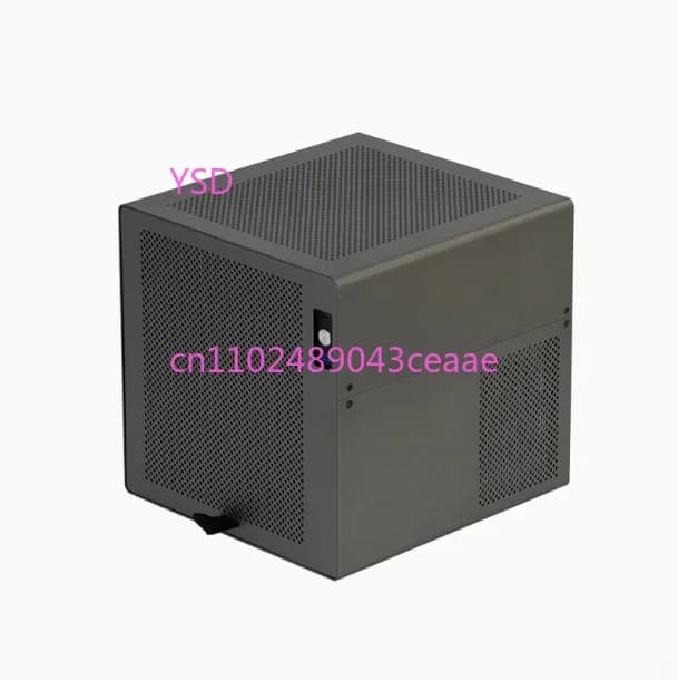Case NAS in alluminio a 4 dischi con alimentatore SFX, ITX a mezza altezza, PCIe, nero, servizio di archiviazione file AIO per Synology