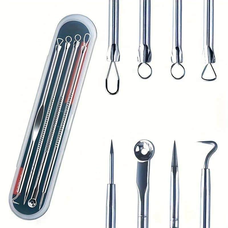 Blackhead Acne Needle Set 4-Pack Pimple Extractor Tool Kit Pore Cleaner Comedone Remover for Face Skin Care Beauty Women